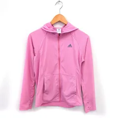 アディダス adidas 国内正規品 climalite スポーツウェア パーカー ロゴプリント ジップアップ S ピンク /NT20