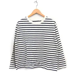 ハートマーケット HEART MARKET ボーダー Tシャツ カットソー 長袖 丸首 コットン 綿 F ホワイト 白 ブラック 黒 /FT4