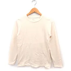 ハートマーケット HEART MARKET ロゴ刺繍 Tシャツ カットソー 長袖 丸首 コットン 綿 M ベージュ /FT9