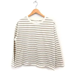 ハートマーケット HEART MARKET ボーダー Tシャツ 長袖 丸首 コットン 綿 F ホワイト ベージュ /FT15