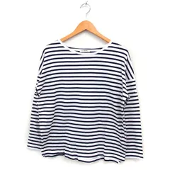 ハートマーケット HEART MARKET ボーダー Tシャツ 長袖 ボートネック コットン 綿 M ホワイト 白 ブラック 黒 /FT30