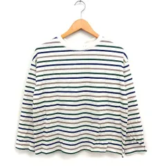 ハートマーケット HEART MARKET 配色ボーダー Tシャツ 長袖 丸首 コットン 綿 M オフホワイト 白 /FT48