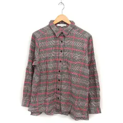 ハートマーケット HEART MARKET グレンチェック シャツ 長袖 コットン 綿 M レッド 赤 チャコールグレー /FT10