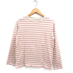 ハートマーケット HEART MARKET ボーダー Tシャツ  長袖 丸首 コットン 綿 F ベージュ ピンク /FT24