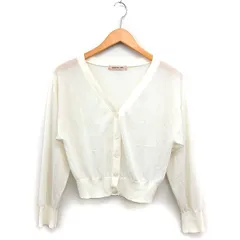 アプワイザーリッシェ Apuweiser-riche Vネック カーディガン アクリル ニット 無地 2 オフホワイト 白 /FT18