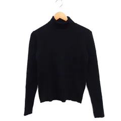 ユアーズ ur's リブ ニット セーター 長袖 タートルネック 無地 L ブラック 黒 /FT11