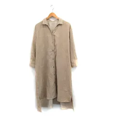 チャオパニック ティピー CIAOPANIC TYPY コーデュロイ シャツ ワンピース ロング 長袖 シンプル 1 ベージュ /KT15