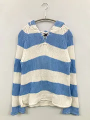 GAP ギャップ ニット/セーター XXL ブルー ボーダー柄 コットン 長袖