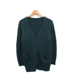 アナザーエディション ANOTHER EDITION アローズ カーディガン 長袖 Vネック ウール 肘あて グリーン 緑 /KT32