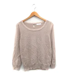 エニィスィス エニシス anySiS ニット セーター 長袖 ウール 刺繍 ドット 2 ベージュ /KT26