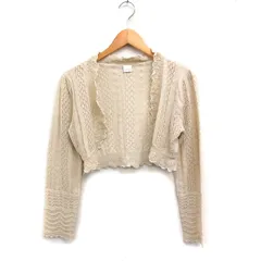 アクシーズファム axes femme クロシェ編み ボレロ カーディガン ラメブレンド M ベージュ /FT18