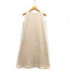 ティティベイト titivate select ニット ワンピース フレア ロング リブ ストレッチ ボートネック ノースリーブ SP ベージュ /NT1