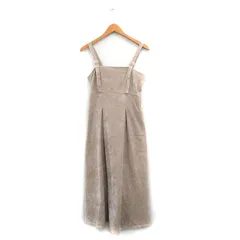 ダブルクローゼット w closet ジャンパースカート ロング スエード調 シンプル F ベージュ /KT20