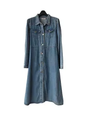 55)デニム カラ―ボタン ONE PIECE