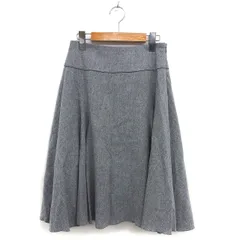 ロペ ROPE フレア スカート ロング ウール サイドジップ 無地 36 グレー /NT35