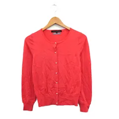 グリーンレーベルリラクシング ユナイテッドアローズ green label relaxing カーディガン 長袖 ビジューボタン ウール シンプル 38 レッド 赤 /KT36