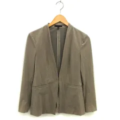 アイシービー iCB フェイクスエード ノーカラー ジャケット 裏地なし スリット シンプル 9 ベージュ /NT11