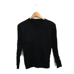 マーベラスバイピエロ marvelous by Pierrot リブ ニット セーター 長袖 Vネック シンプル M ブラック 黒 /KT25