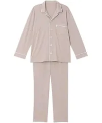 新品 Wacoal RELAX＆SLEEP(ワコール リラックス&スリープ) 睡眠科学 パジャマ 天綿100%(本体) スムース素材 長袖 長ズボン YGX504 BE L