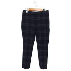 セオリー Theory スラックス テーパード パンツ ウール チェック ローライズ 00 黒 ブラック /NT21