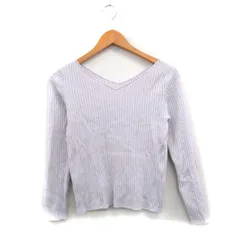 アプワイザーリッシェ Apuweiser-riche ニット セーター 長袖 Vネック シンプル 2 パープル 紫 /KT7