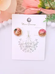 ドライフラワー🌷𓈒𓏸シンプル耳飾り
