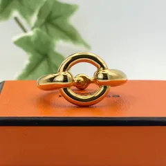 【現品限り】エルメス モー スカーフリング ゴールドカラー 箱付き｜HERMÈS Mors Scarf Ring Gold-tone