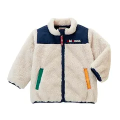 新品 [ミキハウス] ジャンパー アウター ボア フリース 防寒 ジップアップ ロゴ 無地 シンプル 男の子 女の子 ベビー キッズ 子供服 通園 通学 10-3730-491 100cm アイボリー