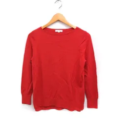 プラステ PLST ウール ニット セーター 長袖 ボートネック ハイゲージ 無地 レッド 赤 /FT14