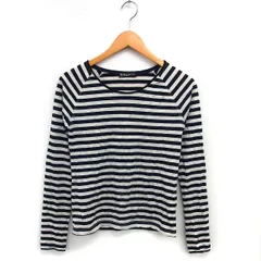 B&Y ユナイテッドアローズ BEAUTY&YOUTH ビューティー&ユース ラグランスリーブ ボーダー カットソー Tシャツ ウール ボートネック 長袖 紺 ネイビー /NT19