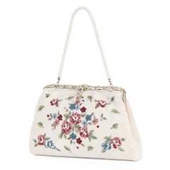 ヴィンテージビーズバッグ　小花柄