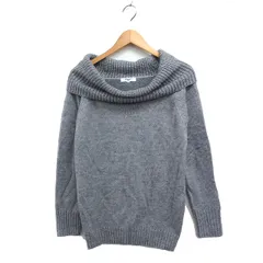 ナチュラルビューティーベーシック NATURAL BEAUTY BASIC オフショルダーラップ ニット セーター 長袖 無地 M グレー 灰 /FT5