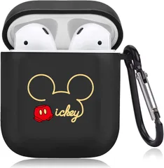 ケース 第二世代/第一世代 ケース TPU ケース つや消し エアーポッズ カップル 落下防止 1/2 キズ防止 AirPods 耐衝撃 AirPods 全面保護 御洒落 オシャレ エアポッツ 人気 ケース パターン カラビナ付き ミッキー 紛失防止 キャラク