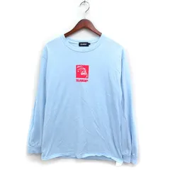 エクストララージ X-LARGE ロゴ刺繍 ロングスリーブ Tシャツ 丸首 コットン 綿 M ライトブルー /FT24
