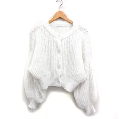 ワンアフター アナザー ナイスクラップ one after another NICE CLAUP ローゲージ ニット カーディガン クロップド丈 無地 F ホワイト 白 /FT32