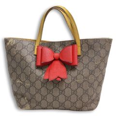 GUCCI グッチ トートバッグ GGスプリーム リボン イエロー 457232 GUCCI グッチ トートバッグ GGスプリーム リボン イエロー 457232