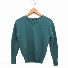 グリーンレーベルリラクシング ユナイテッドアローズ green label relaxing カシミヤブレンド ウール ニット セーター 長袖 Vネック 無地 グリーン 緑 /FT1