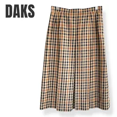 DAKS ダックス ハウスチェック プリーツスカート ロングスカート Mサイズ相当 69-94 ウール100% 日本製 レディース 1976年デザイン 上質素材 ヴィンテージライク エレガント トラッド 1031KZ