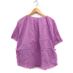 ケイビーエフ KBF アーバンリサーチ 半袖 ブラウス ドローストリング 無地 コットン 綿 One ラベンダー 紫 /FT24
