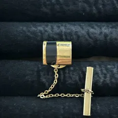 YSL Yves Saint Laurent イヴサンローラン タイタックピン タイピン ゴールド ブラック ヴィンテージ　260307007