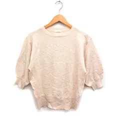 テチチ Te chichi 五分袖 ニット セーター クルーネック 無地 F ベージュ /FT3