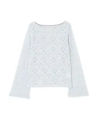 新品 [ナチュラルビューティーベーシック] モールレーストップス【ブルー/Free Size】