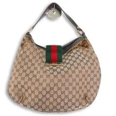 【人気】GUCCI グッチ GGキャンバス ホーボー ワンショルダーバッグ トートバッグ シェリーライン 肩掛け レディース 通勤通学 ビジネス