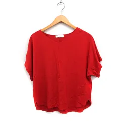 エニィスィス エニシス anySiS Vネック カットソー Tシャツ 半袖 ラウンドヘム 無地 2 レッド 赤 /FT14