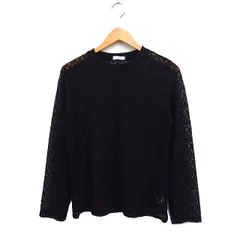 アー・ヴェ･ヴェ ミッシェルクラン a.v.v シアーレース 総レース カットソー Tシャツ 長袖 丸首 L ブラック 黒 /FT14