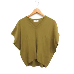 アダムエロペ Adam et Rope' Vネック ニット セーター ドルマンスリーブ 無地 F モスイエロー /FT11