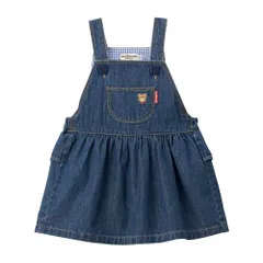 新品 [MIKIHOUSE HOT BISCUITS] [ミキハウス ホットビスケッツ] デニム ジャンパースカート 女の子 ベビー 子供服 インディゴブルー M(80-90cm) 70-1803-687