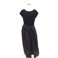 アーバンリサーチ サニーレーベル URBAN RESEARCH Sonny Label ワンピース フレア ロング 切替 ウエストリボン ノースリーブ FREE ブラック チャコールグレー 黒 /TT 