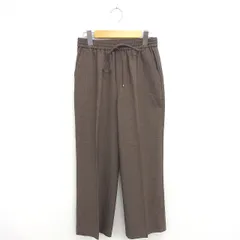 グリーンレーベルリラクシング ユナイテッドアローズ green label relaxing イージー パンツ センタープレス ロング 薄手 38 茶 ブラウン /TT