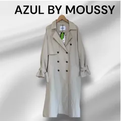 AZUL BY MOUSSY   トレンチコート　シングルフラップ スプリングコート　SINGLE FLAP TRENCH COAT    アウター  コート　 ダブルボタン   ベルト付    M サイズ    REPREVE アズールバイマウジー